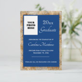 Afstuderen Sparkle Stripes Blauw Afstuderen Aankondiging (Staand voorkant)