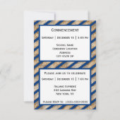Afstuderen Sparkle Stripes Blauw Afstuderen Aankondiging (Achterkant)