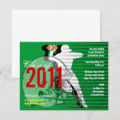 Afstuderen Sport Party Invitation Football Kaart (Voorkant / Achterkant)