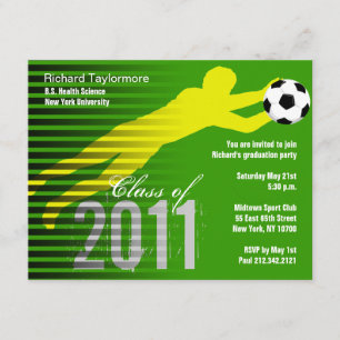Afstuderen Sport Party Invitation Soccer Kaart