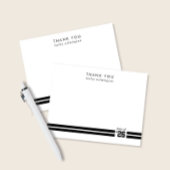 Afstuderen Sportieve Strepen Zwart & Wit Bedankkaart