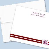 Afstuderen Sportieve Stripes Dank u Bedankkaart