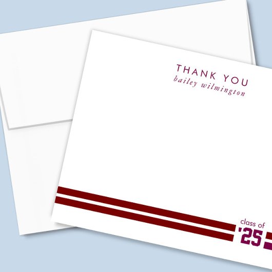 Afstuderen Sportieve Stripes Dank u Bedankkaart