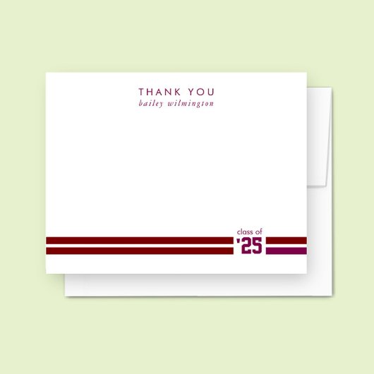 Afstuderen Sportieve Stripes Dank u Bedankkaart