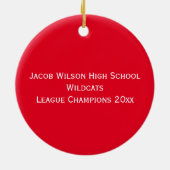 Afstuderen sportteam school keramisch ornament (Achterkant)