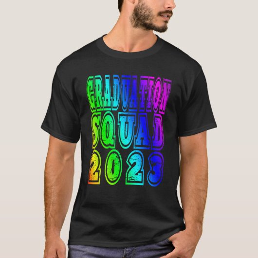 Afstuderen Squad 2023 Regenboog T-shirt (Voorkant)
