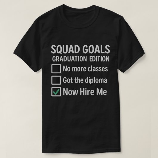 Afstuderen Squad Doelen Checklist Shirt – 2025 (Design voorkant)