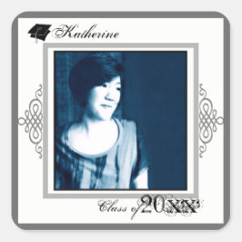 Afstuderen Square Sticker Foto toevoegen 1