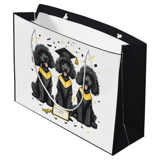 Afstuderen Standaard Poedelhonden Groot Cadeauzakje (Achterkant Gekanteld)
