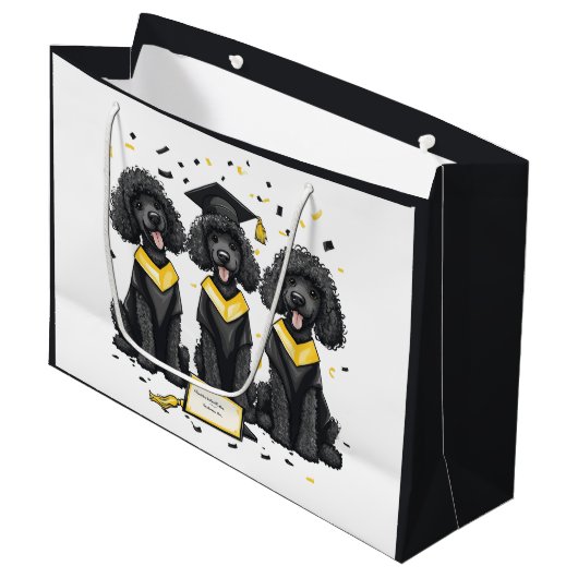 Afstuderen Standaard Poedelhonden Groot Cadeauzakje (Voorkant Gekanteld)