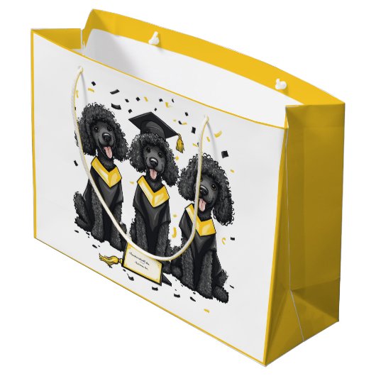 Afstuderen Standaard Poedelhonden Groot Cadeauzakje (Achterkant Gekanteld)