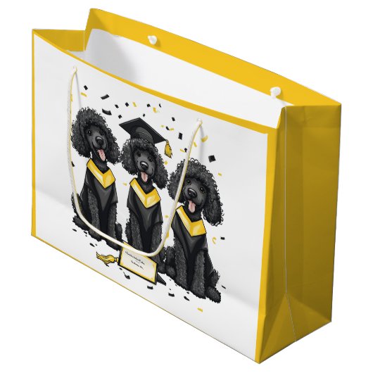 Afstuderen Standaard Poedelhonden Groot Cadeauzakje (Voorkant Gekanteld)