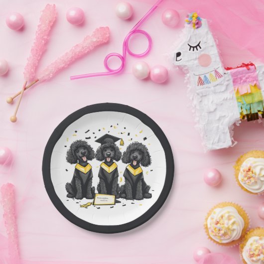 Afstuderen Standaard Poedelhonden Papieren Bordje (Feest)