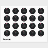 Afstuderen Star, roze op zwart Ronde Sticker (Vel)