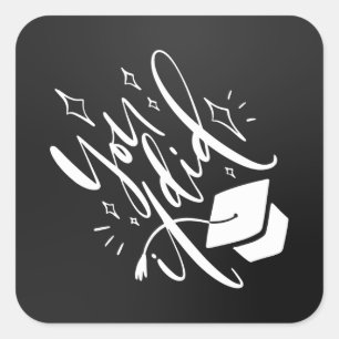 Afstuderen Sticker. Gift of Party Decoration Idee. Vierkante Sticker