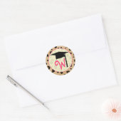 Afstuderen Sticker - Leopard Print Monogram (Envelop)