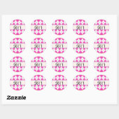 Afstuderen Sticker Roze & Sinaasappel Argyle (Vel)