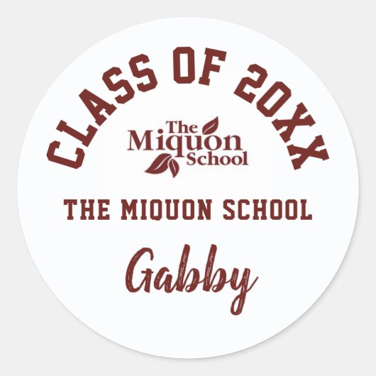 Afstuderen Stickers De Miquon School, Custom (Voorkant)