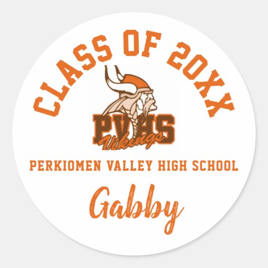 Afstuderen Stickers Perkiomen Valley High School (Voorkant)