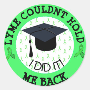 Afstuderen-stickers voor de patiënt van Lyme Ronde Sticker