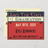 Afstuderen Stijl sparen de Datum Briefkaart (Voorkant / Achterkant)