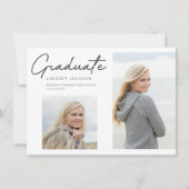 Afstuderen Stijlvol script 2-foto van pen Aankondiging (Voorkant)