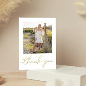 Afstuderen stijlvolle gouden typografie script fot briefkaart