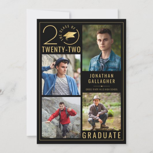 Afstuderen Stijlvolle klasse Jaar 5 Aangepaste kle Aankondiging (Voorkant)