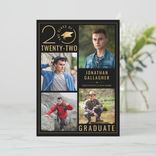 Afstuderen Stijlvolle klasse Jaar 5 Aangepaste kle Aankondiging (Staand voorkant)