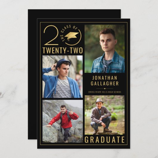 Afstuderen Stijlvolle klasse Jaar 5 Aangepaste kle Aankondiging (Voorkant / Achterkant)