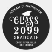 Afstuderen Stijlvolle Klasse Jaar Aangepaste Kleur Ronde Sticker (Voorkant)