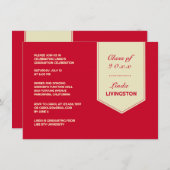 Afstuderen Stole Flat Invitation Kaart (Voorkant / Achterkant)