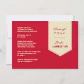 Afstuderen Stole Flat Invitation Kaart (Voorkant)