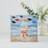 Afstuderen - "Stranduitnodiging in een flesje" - S Kaart (Staand voorkant)