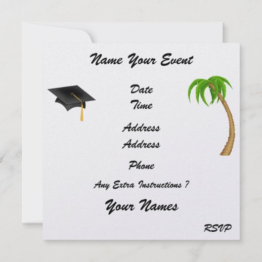 Afstuderen - "Stranduitnodiging in een flesje" - S Kaart (Achterkant)