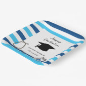 Afstuderen Striped Blue Nursing School Papieren Bordje (Gebogen)