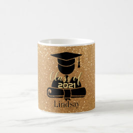 Afstuderen student - Klasse 20XX - Gold Glitter Koffiemok