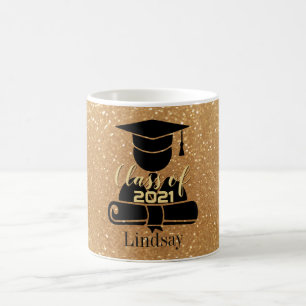 Afstuderen student - Klasse 20XX - Gold Glitter Koffiemok
