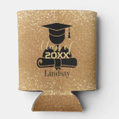 Afstuderen student - Klasse van 20XX - Gouden Glit Blikjeskoeler (Achterkant)