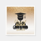 Afstuderen student - Klasse van 20XX - Gouden Glit Servet (Voorkant)