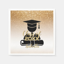 Afstuderen student - Klasse van 20XX - Gouden Glit Servet