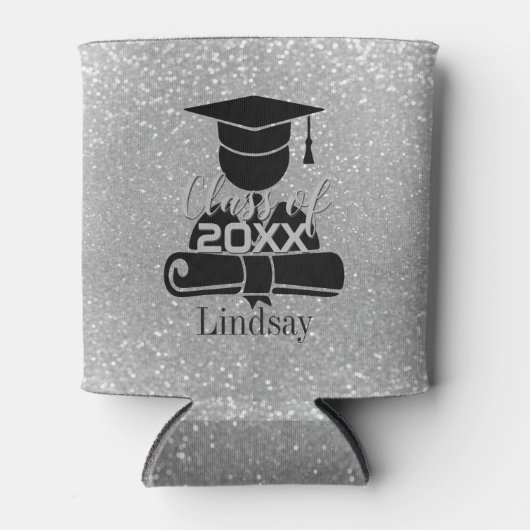 Afstuderen student - Klasse van 20XX - Silver Glit Blikjeskoeler (Voorkant)