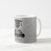 Afstuderen student - Klasse van 20XX - Zilveren gl Koffiemok (Voorkant rechts)