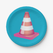 Afstuderen Student Prank Striped Traffic Cone Part Papieren Bordje (Voorkant)