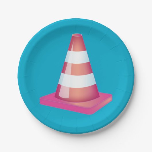 Afstuderen Student Prank Striped Traffic Cone Part Papieren Bordje (Voorkant)