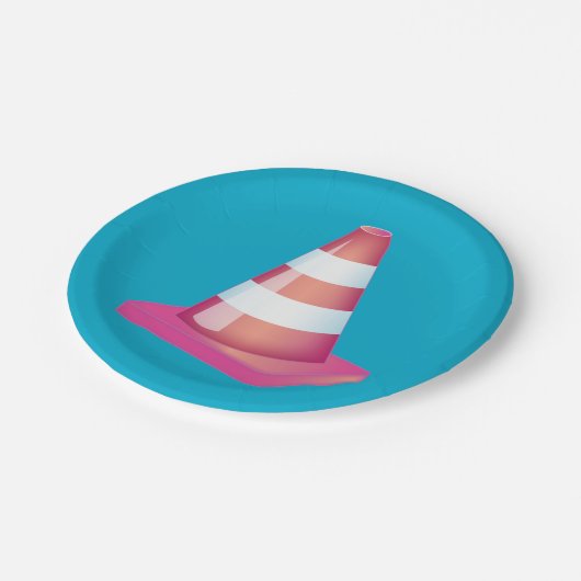 Afstuderen Student Prank Striped Traffic Cone Part Papieren Bordje (Gekanteld)