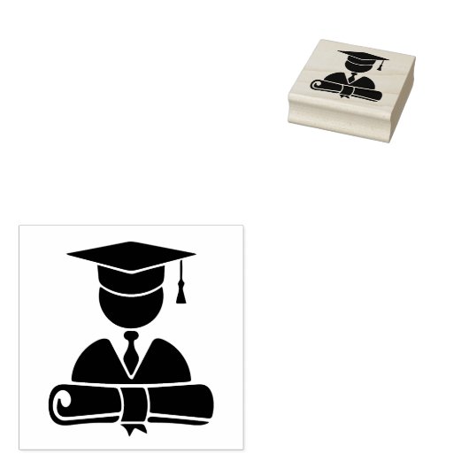 Afstuderen student rubberstempel (Gestempeld)