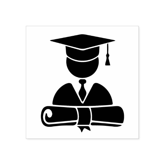 Afstuderen student rubberstempel (Afrduk)