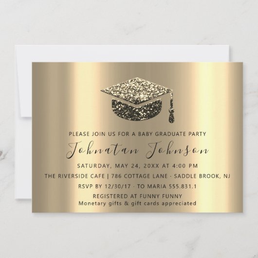 Afstuderen Student Sepia Gold Afstuderen Pet Kaart (Voorkant)