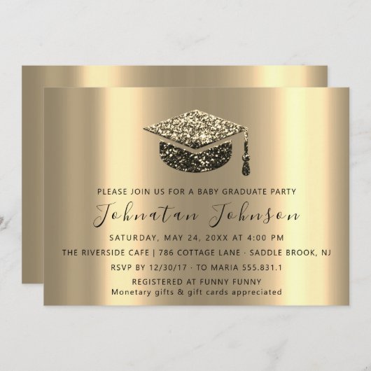 Afstuderen Student Sepia Gold Afstuderen Pet Kaart (Voorkant / Achterkant)